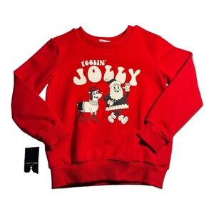 Tiny Tribe Australia Girls Feelin Jolly Christmas Sweatshirt Red Holiday Size‎ 6